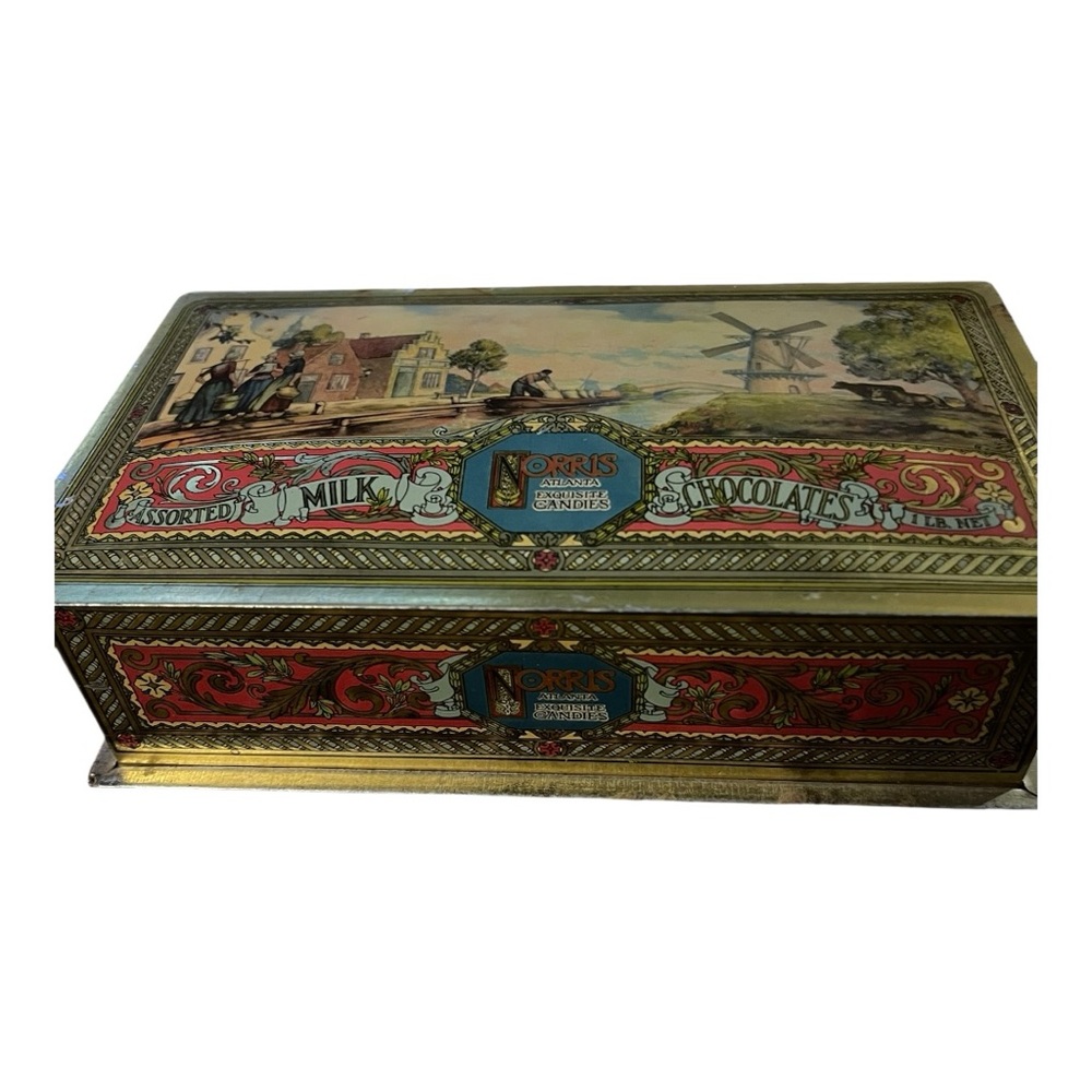 ✨ Vintage Norris Exquisite Candies Tin – Dutch Windmill Scene ✨ - Picture 4 of 10